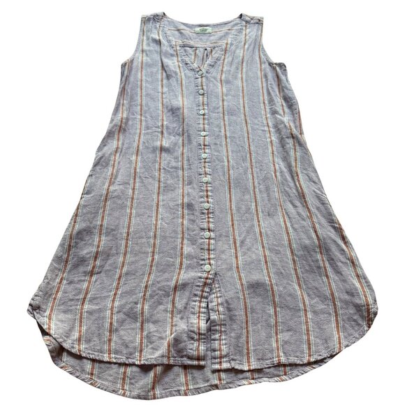 Marine Layer Size M Purple Lavender Stripe Linen Blend Lake Tank Dress - Picture 1 of 16